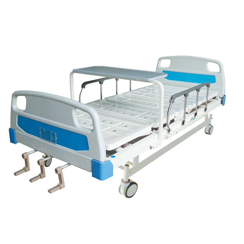 Cardiac Manual Mechanical Bariatric Emergency Semi Fowler Flat Hospital Hydraulic Couch bed With Monkey Bar Price From China