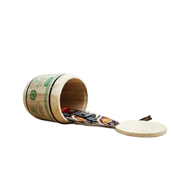 China Factory Direct Wholesale Customized Size Wood Coffee Package Barrel Keg with Printing Logo