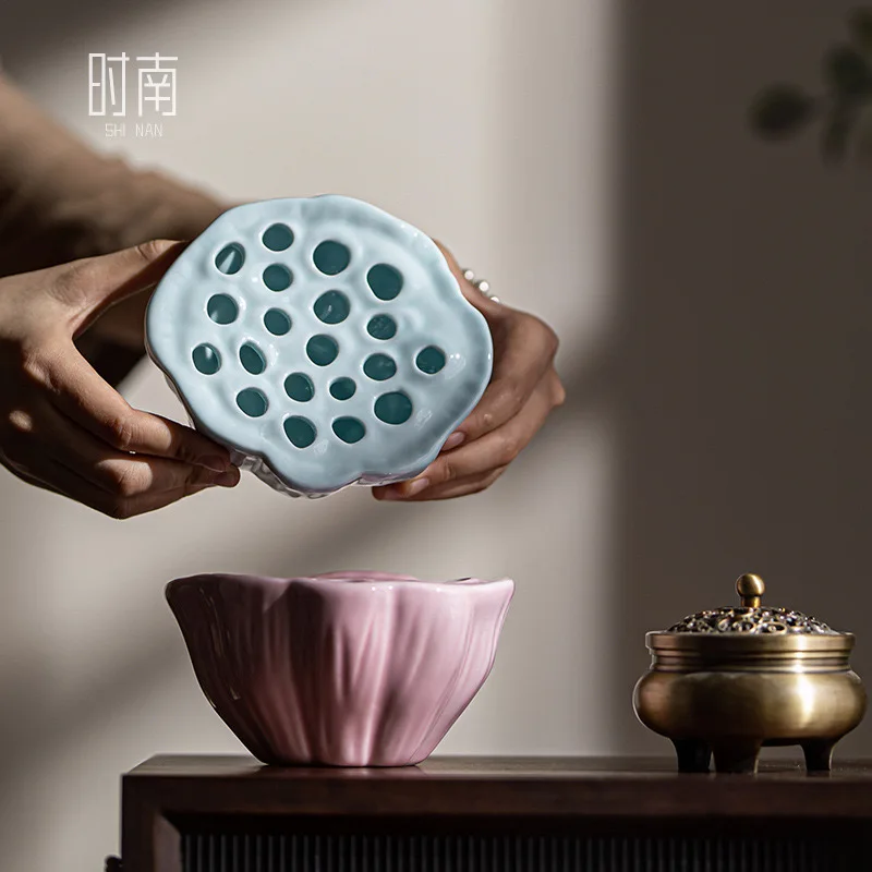 Ceramic frog Flower Arrangement Ceramic Celadon Vase Flower Pot Chinese Style Tea Mat Tea Table