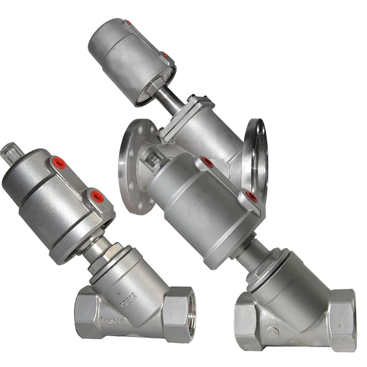 China Manufactory Brass Pneumatic Angle Seat Globe Valve 2-way Dn25 With High Quality