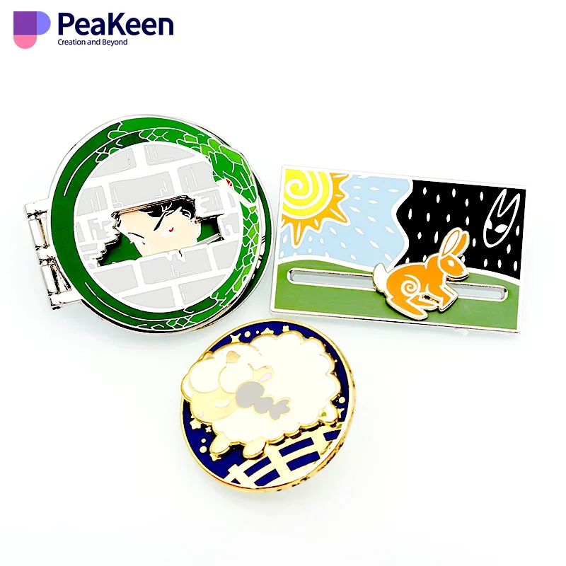 Mexican Sliding Soft Hard Hinged Rock Music 12mm Single Custom Moving Pin Ice Cream Tv Show Enamel Pins Wooden Pin Badge