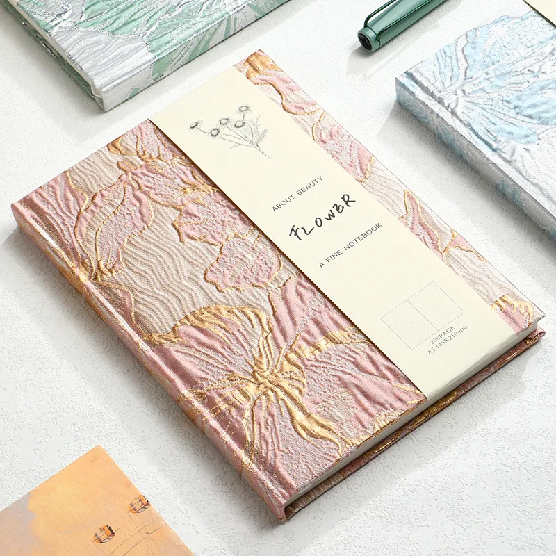 Myway Wholesale Figured Cloth Notebook A5 Journals Custom Logo Linen Cloth Hardcover Stationery Office Cute Journal Notebook