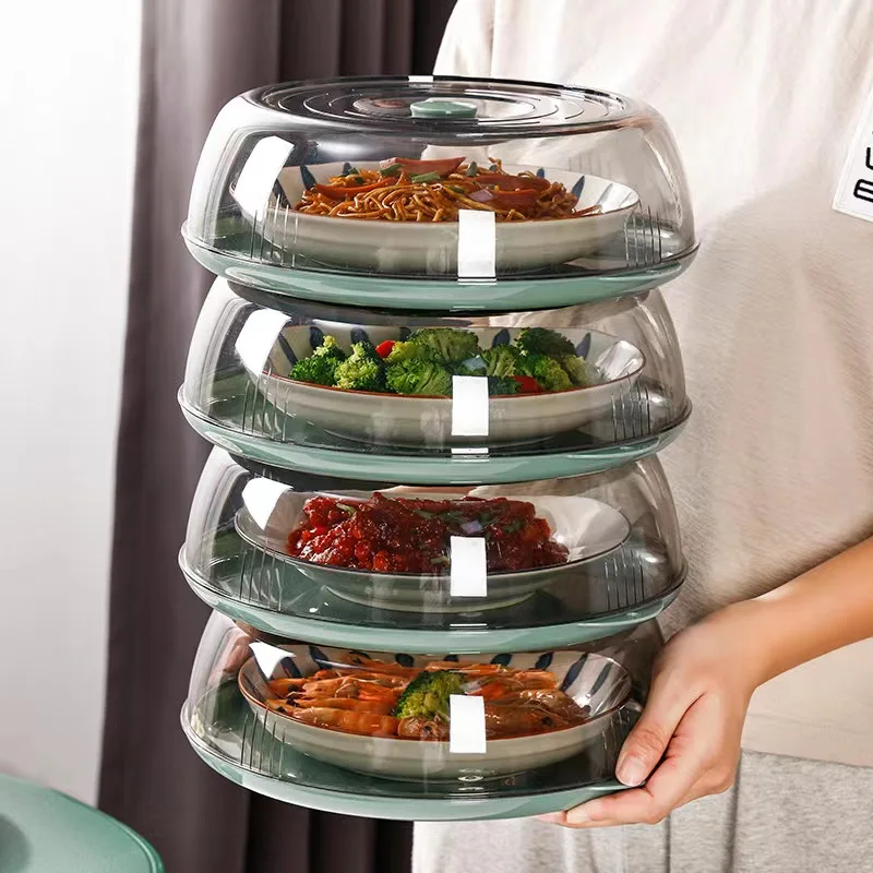 Wholesale Plastic Microwave Food Plate Container Cover Multi Layer Food Vegetable Cover Heat-insulated vegetable cover