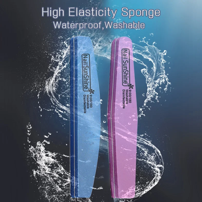 
Korea Japanese Quality Washable 6 colors 100/180 diamond sponge nail buffer sanding nail files sponge 