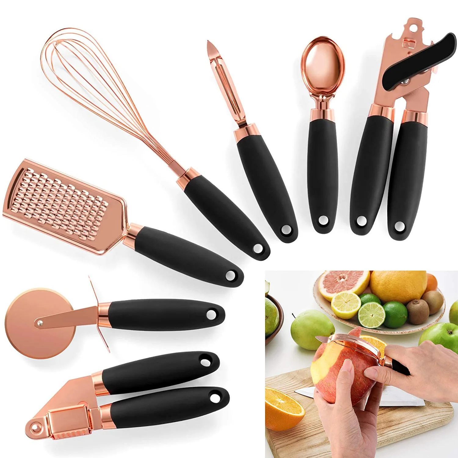 New Household Kitchen Gadgets Accessories Utensils Set With Soft Touch Handles 7-piece kitchen tools
