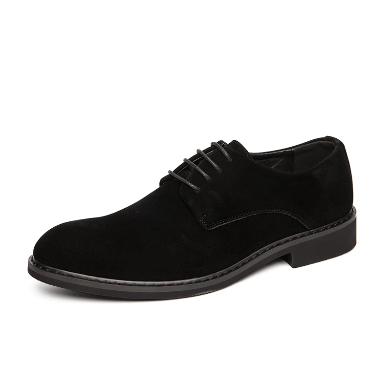 Low Cut Casual Classic Wedding Shoes Business Formal Lace-ups Durable Men Suede Leather Shoes