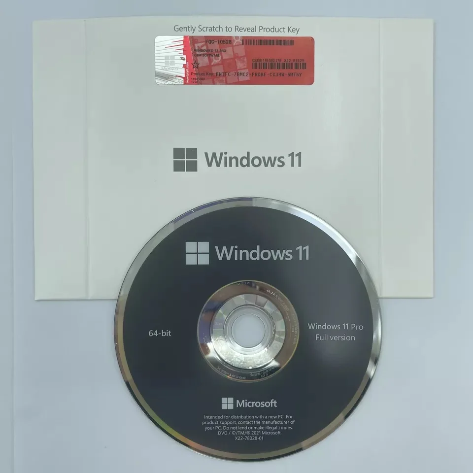 Windows 11 Dvd Full Package Original Oem Key 12 Months Guaranteed (1 set=10 pcs)Windows 11 Pro DVD