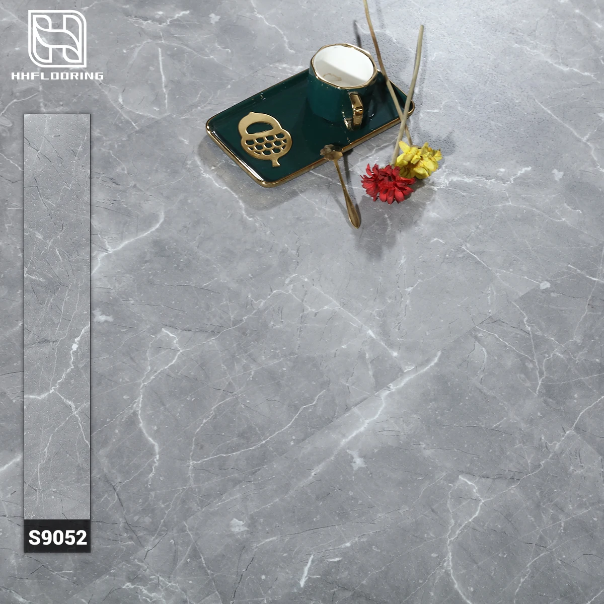 Factory outlet Marble SPC Flooring Cement Grey Eco-friendly Waterproof Dirt-proof Wear resistant Bathroom Kitchen