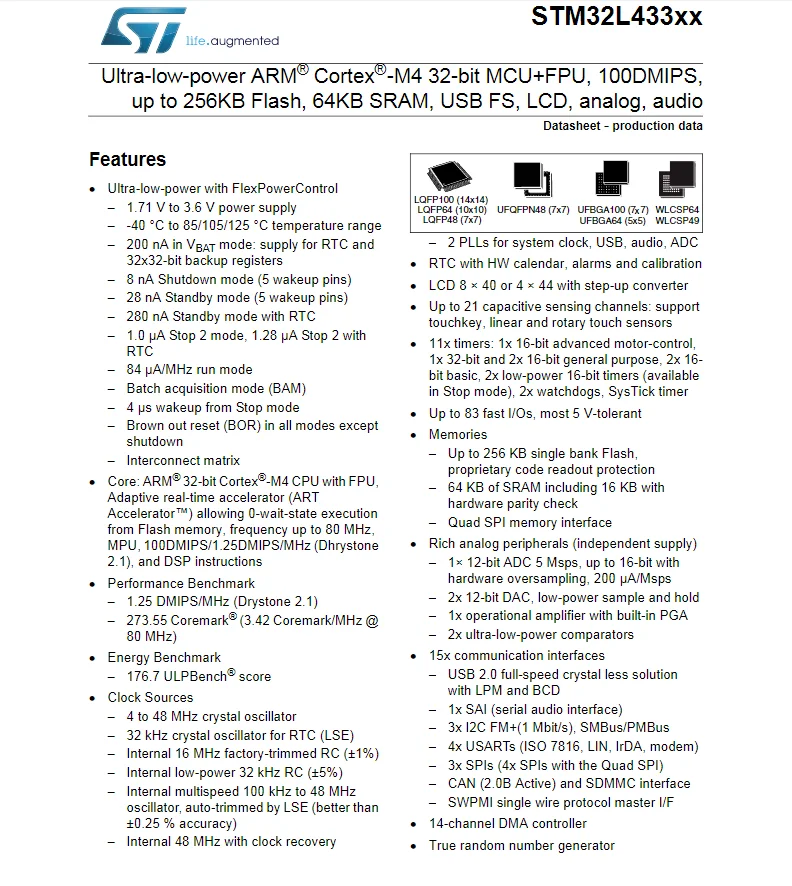 chip STM32L433CCU6 series Embedded Microcontroller STM32L433CCT6 ertai STM32L433CBT6