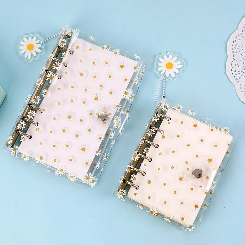 
A7 A6 Cute kawaii PVC 6 rings binder Daisy diary journal notebooks stationery supplies 