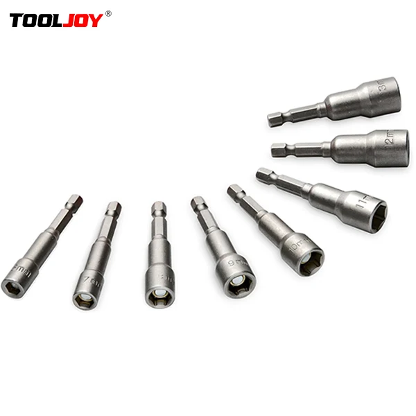 TOOLJOY Factory Supply CRV Hex Socket Shank  Nut Setter Driver Bit Hex Nut Setter  Nut Socket for Repairing Tool