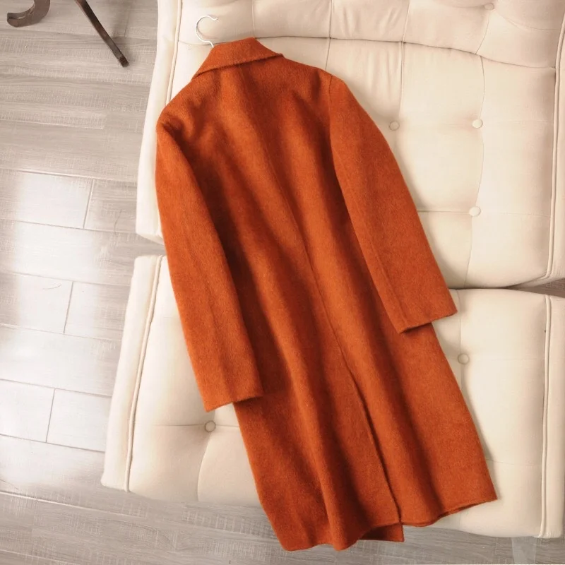 Новый дизайн, двухстороннее кашемировое шерстяное Женское зимнее пальто