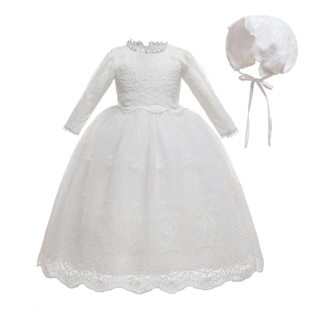 
High quality Newborn baby Girl baptism costume christening blessing gown Party Wedding dress Birthday Party Clothing long sleeve 