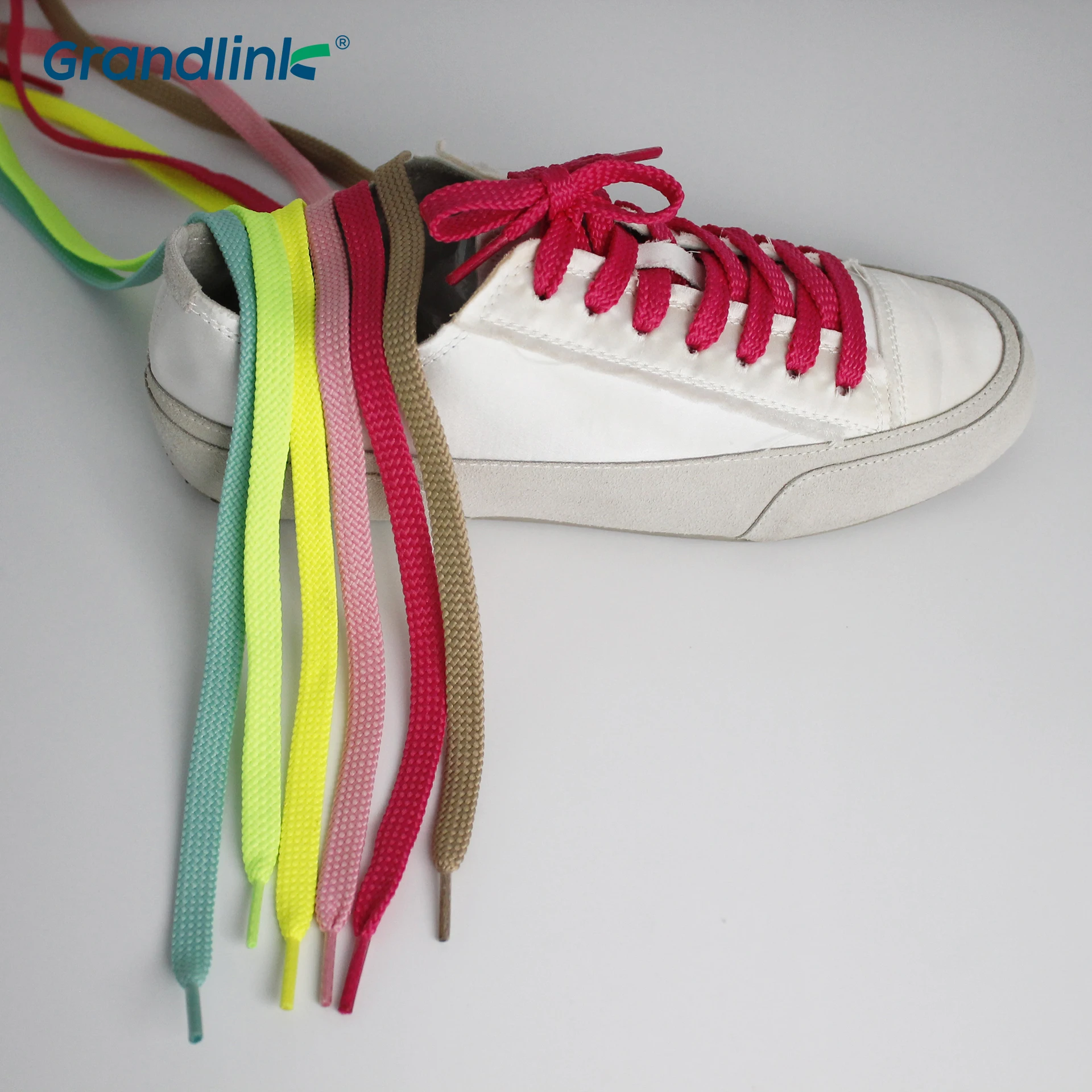 Hot Selling Polyester Weave Multicolor Flat Shoelace Custom Color Shoestring Shoe Strings for Sneaker
