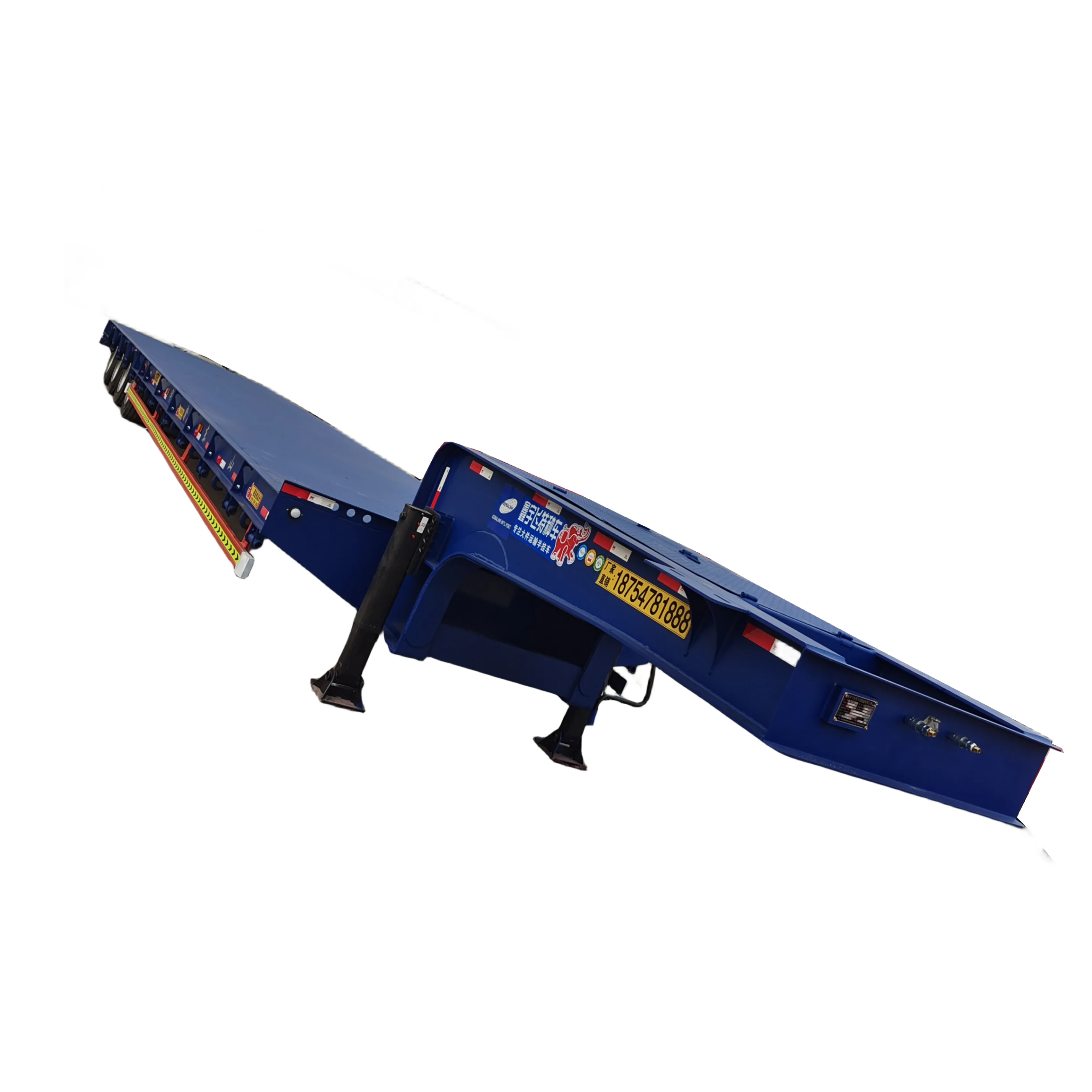 Support custom gooseneck 80 Ton Low Bed Trailer 4 Axle Special Transportation Vehicle