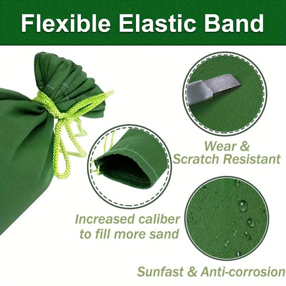 Reusable Water Barrier Door Window Flood Control Home Garage Protection Canvas Sandbags with Binding Elastic Band