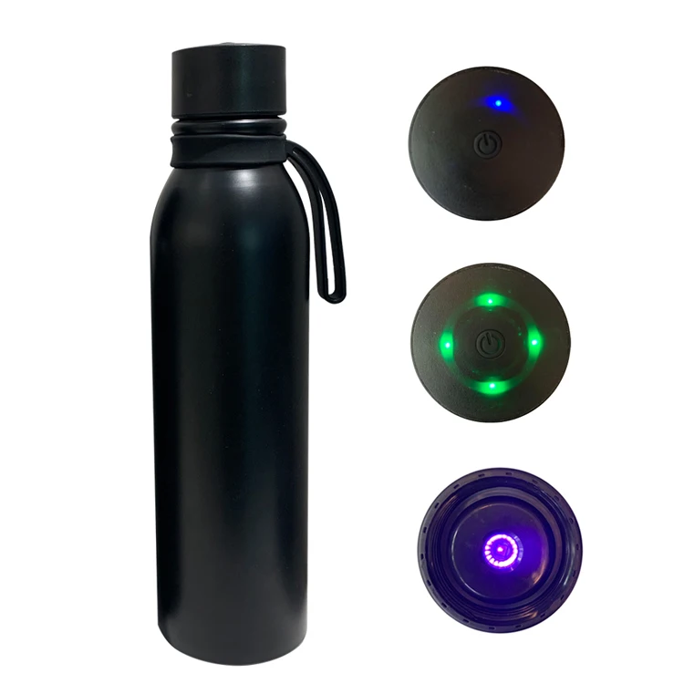 Пользовательская интеллектуальная стерилизующая Изолированная бутылка для воды 21 унция умная вакуумная УФ-Стерилизация Спортивная бутылка для воды