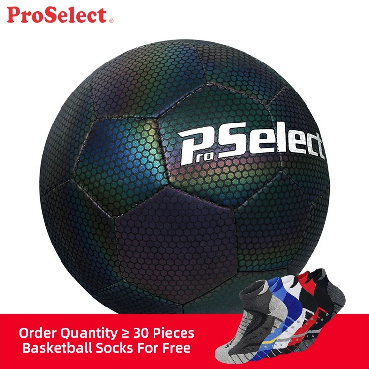 Proselect iridescence Stock PU Leather Football , Artificial Leather Soccer Ball Pu Material
