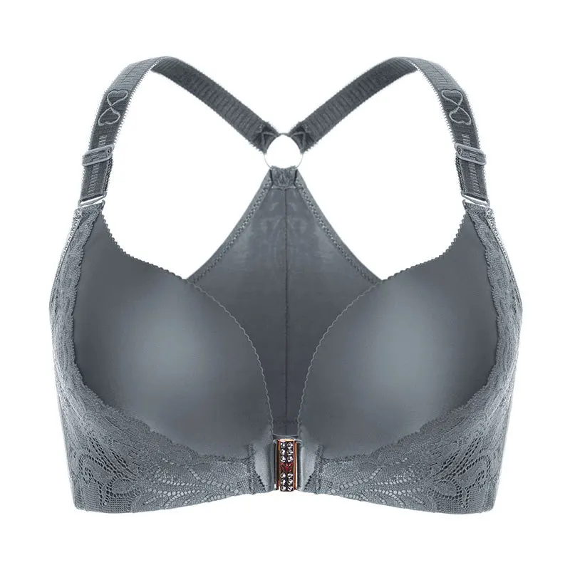 Large size underwear feminine feeling front buckle beauty back bra fat mm gather breast lift big cup close breast bra