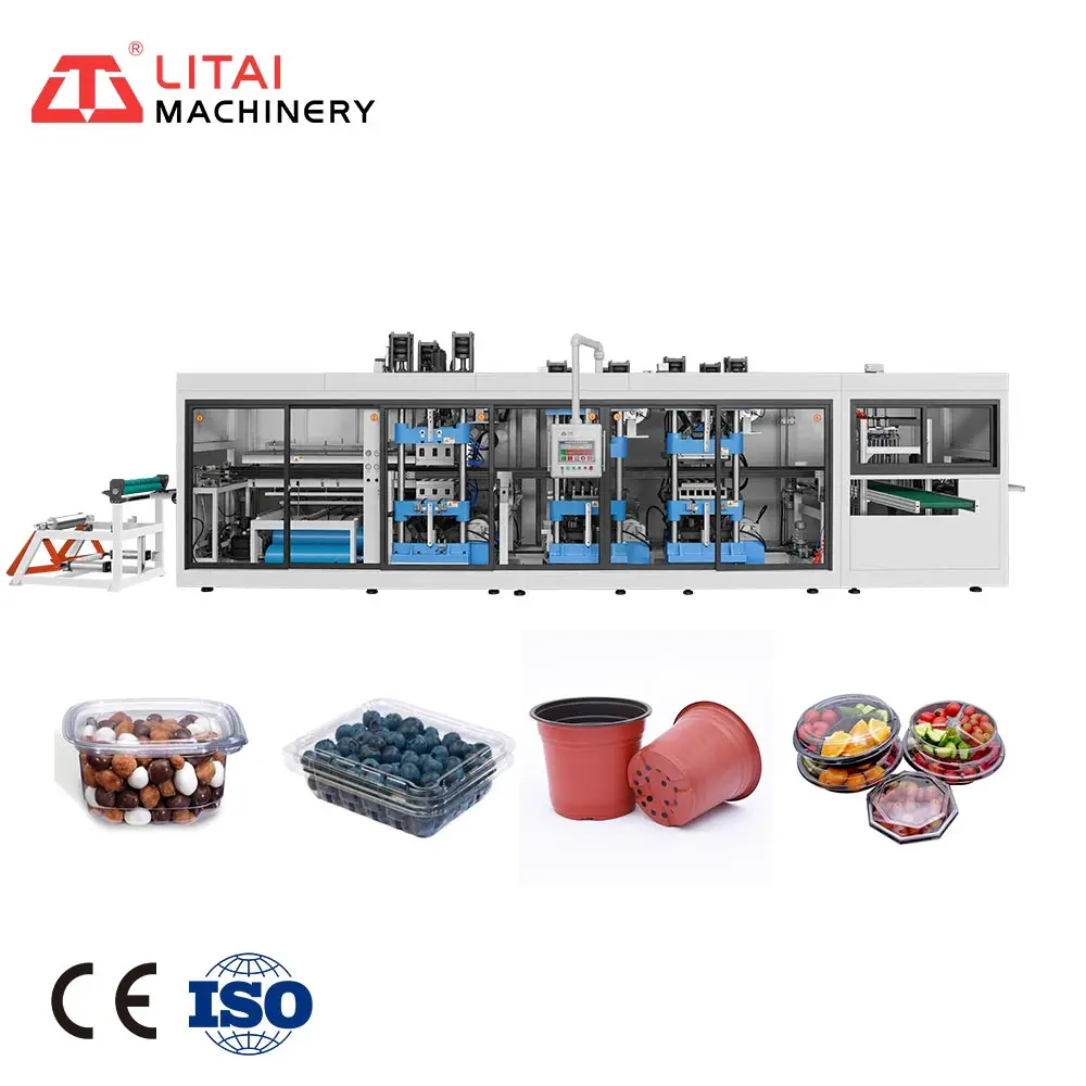New Custom made Fully Automatic Fast Speed PP Sheet Manual Servo Drive System Thermoforming Machine China
