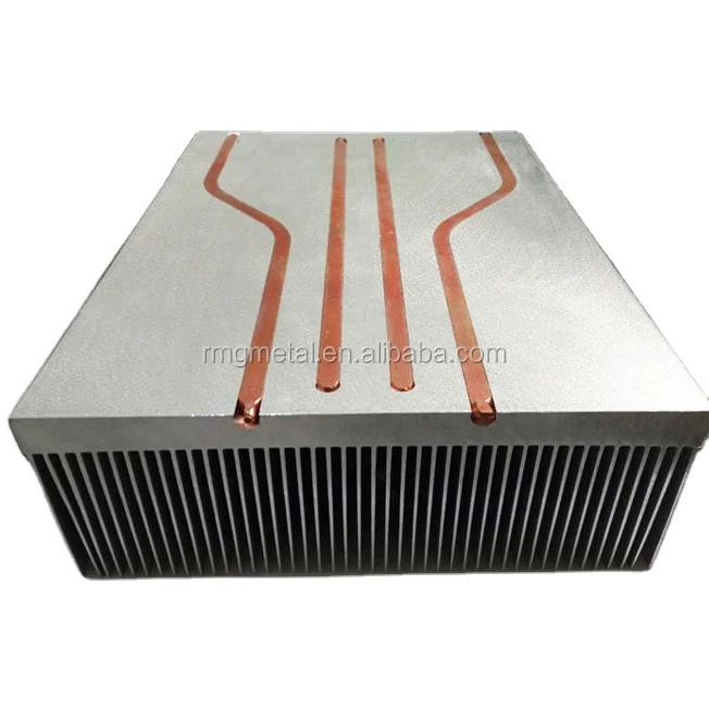 custom high density anodized  bonded fin skived power amplifier cnc aluminum cooler cooper heat pipe heat sink
