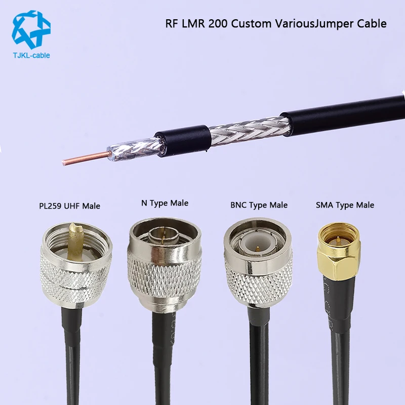 Factory direct sales high quality and low impedance LMR200 with SMA male 15m for communication