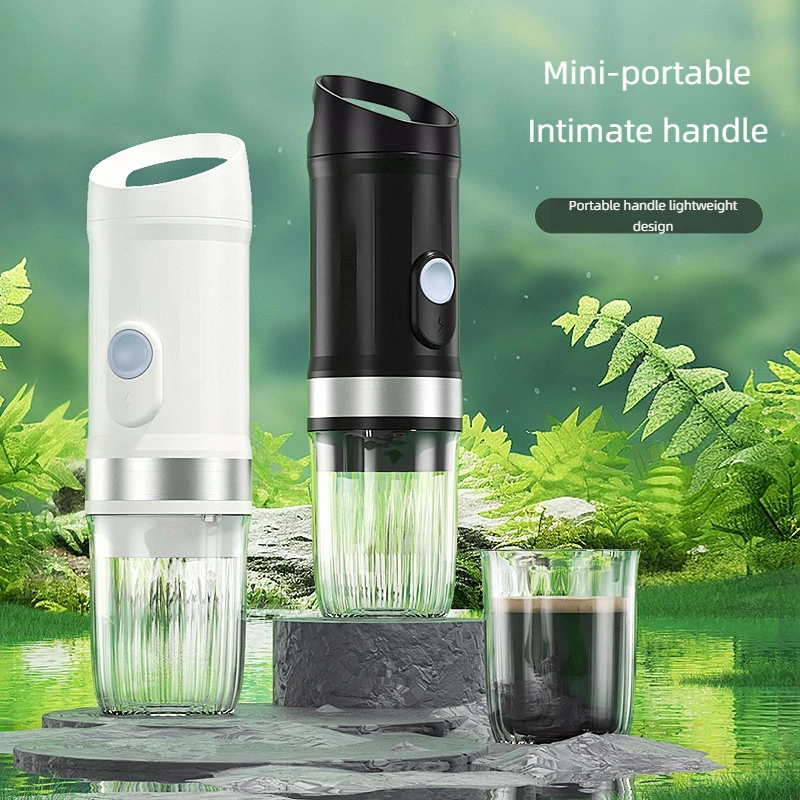 Portable Mini Electric Stainless Steel Capsule Coffee Maker Semi-Automatic Hot Water System for Car and Hotel Use