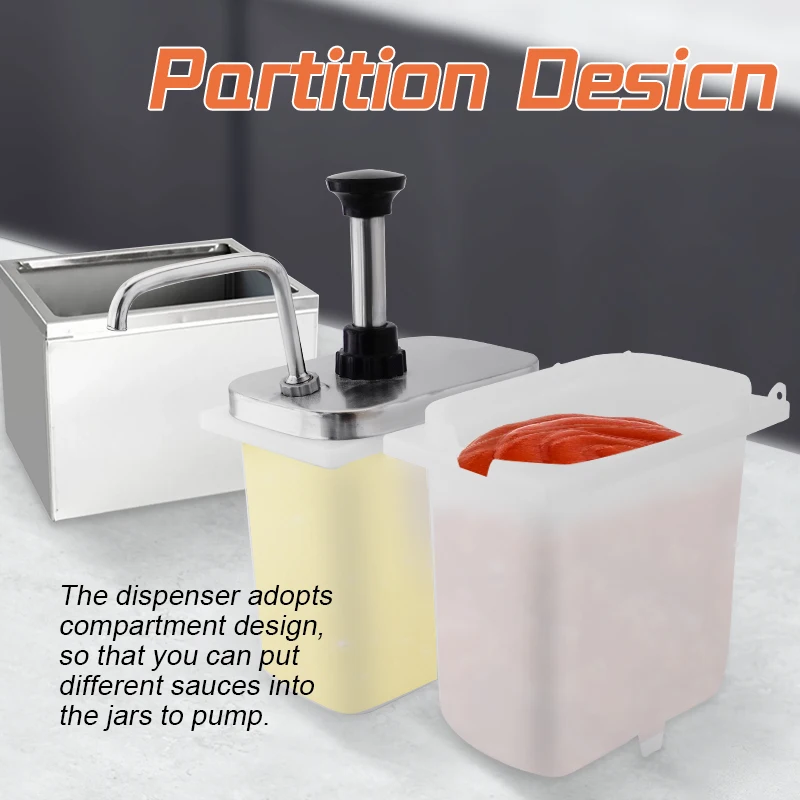 DaoSheng In Stock Cheap Kitchen Stainless Steel 201 Press type Sauce Dispenser Ketchup Dispenser Condiment Pump