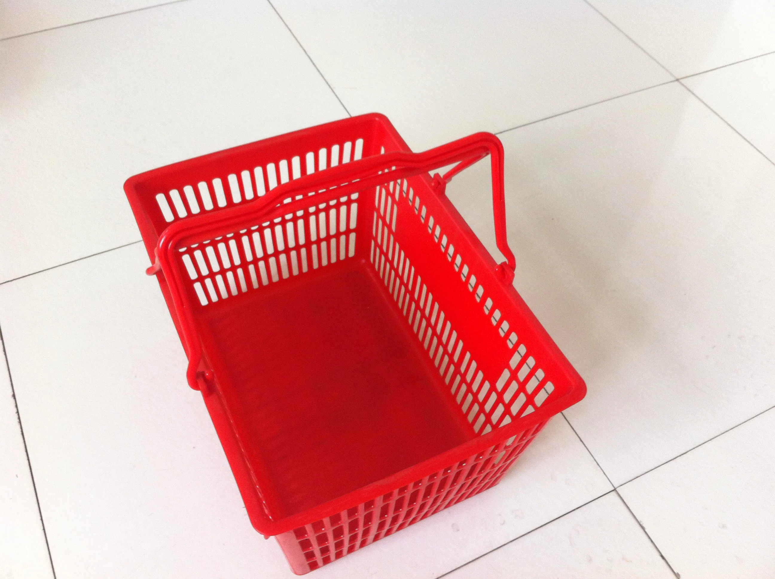 High quality customizable LOGO supermarket white pink shopping basket