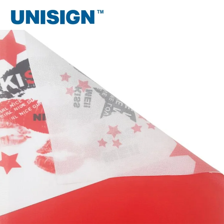 Unisign Supplier 110gsm-120gsm 100% Polyester Flag Fabric Material Roll for Dye Sublimation Direct Printing