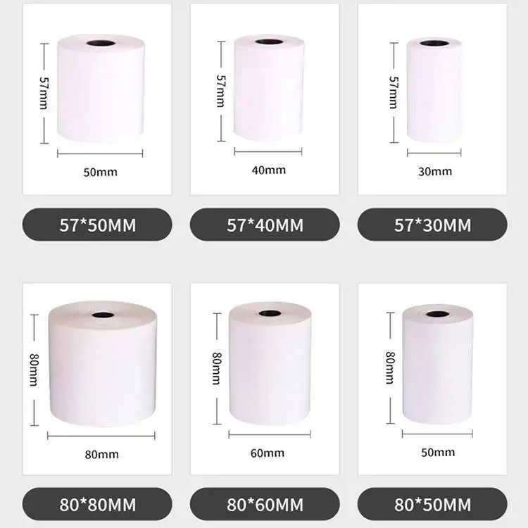 High quality Smooth Surface 57mm 80mm 80 X 60mm Cash Register Thermal Paper For Pos Printer