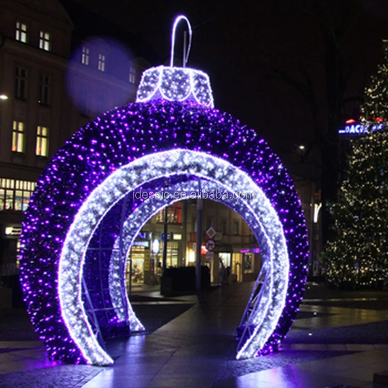 Christmas Hanging Foldable LED Sphere Lights for Outdoor Street Decoration Waterproof