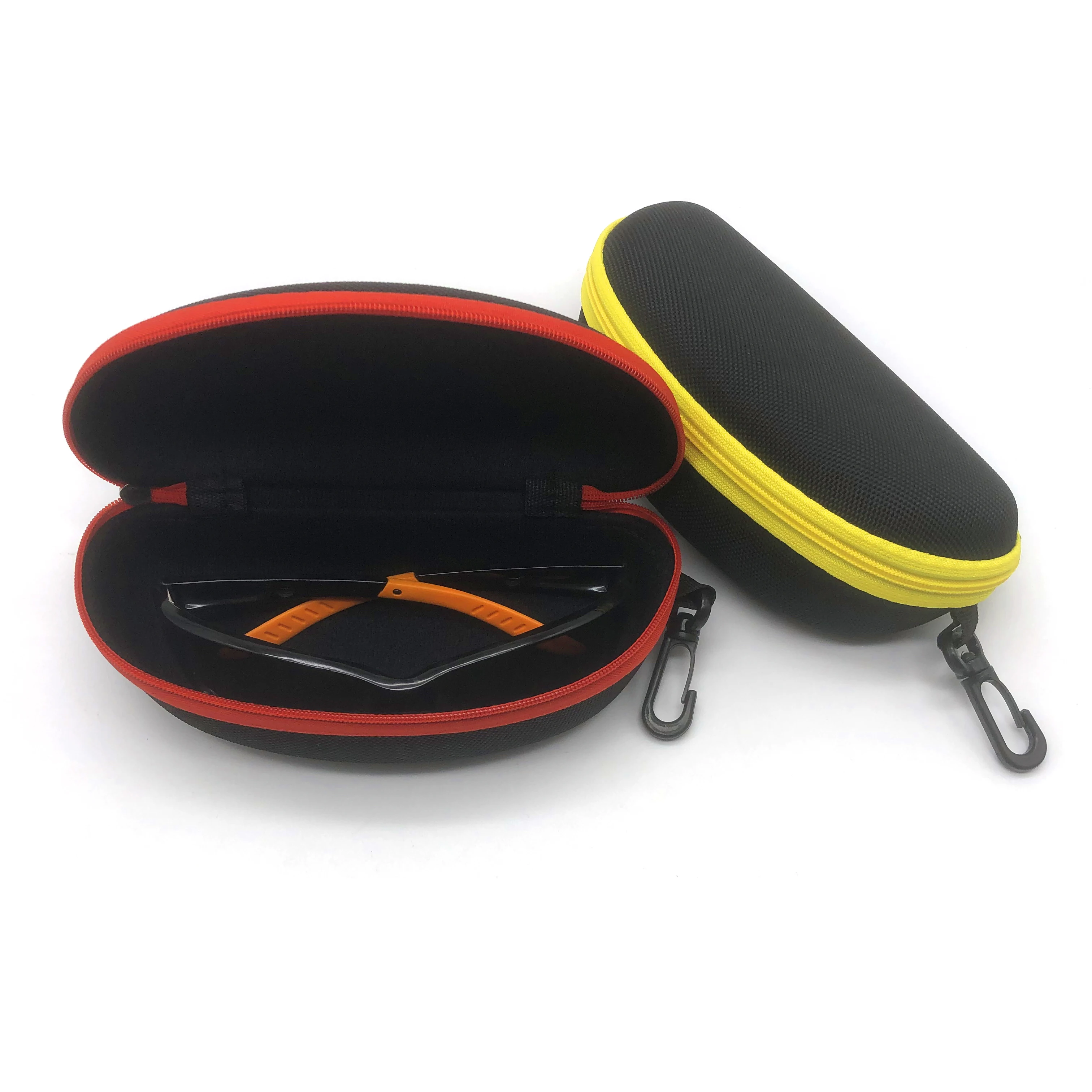 Customized EVA Sunglasses Case Portable Travel Zipper Eyeglasses Case With Hook