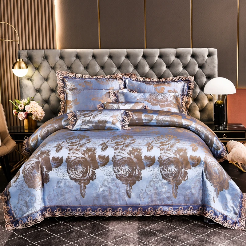 Factory Direct Wholesale Bedsheet Duvet Cover Hotel Quilt Cover Lace Jacquard Bedding Set Duvet Cover Set