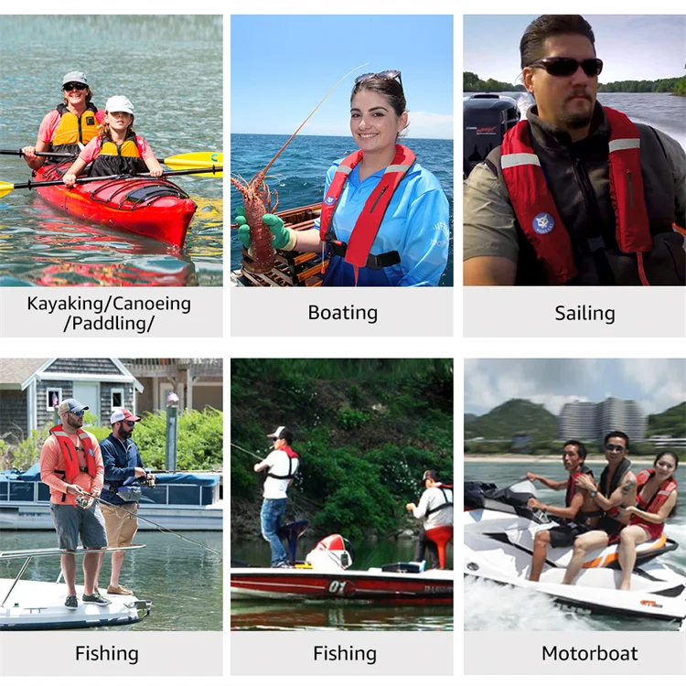 Factory price Sea safe Adult Fireproof life jacket Inflatable Self-inflating light neoprene Life Jacket Vest
