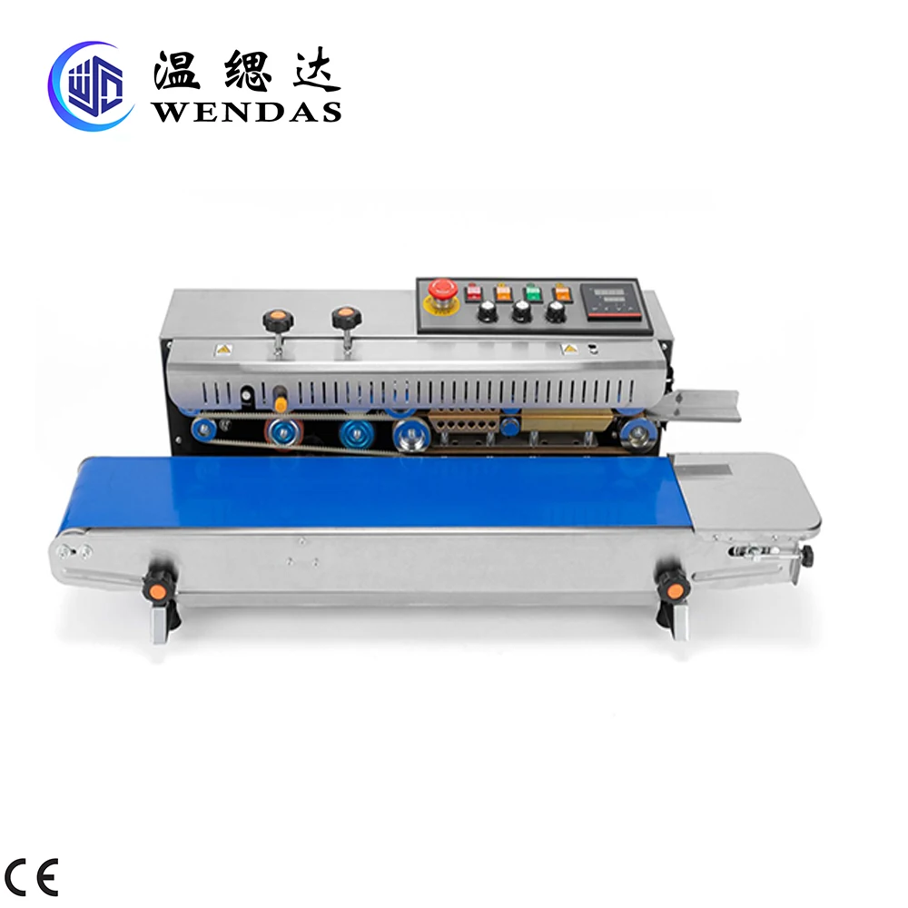 Basic Continuous Plastic Pouch Bags Band Sealer Machine Heat Sealing Horizontal Digital Temperature Control Sealing Machine