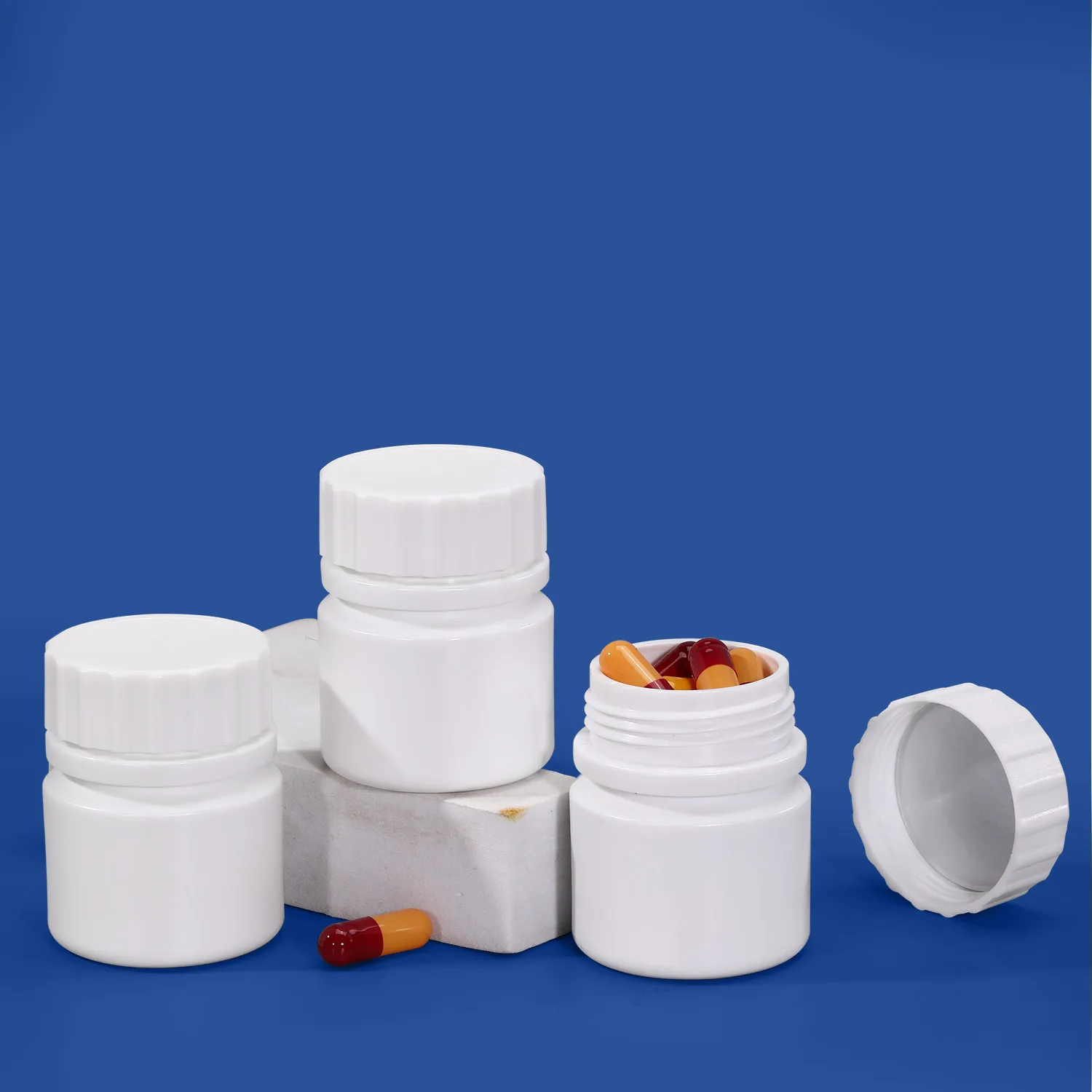 Empty Pharmaceutical capsule pill bottle White 30ml HDPE Plastic 30cc Medicine Bottle Capsule Supplement Vitamin Tablets Bottle