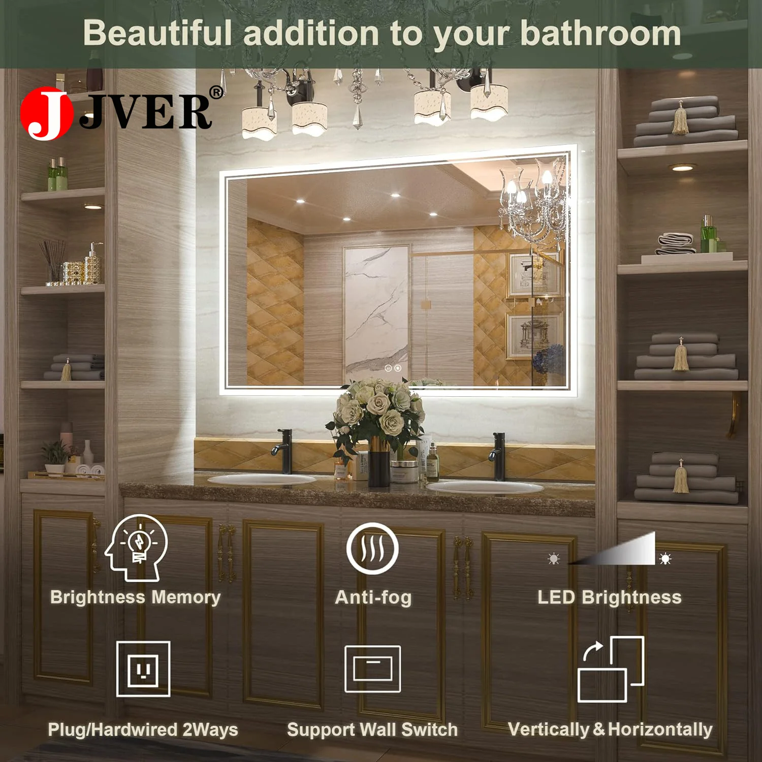 Factory direct rectangular mirror is suitable for horizontal or vertical hanging such as vanity living room bathroom gym