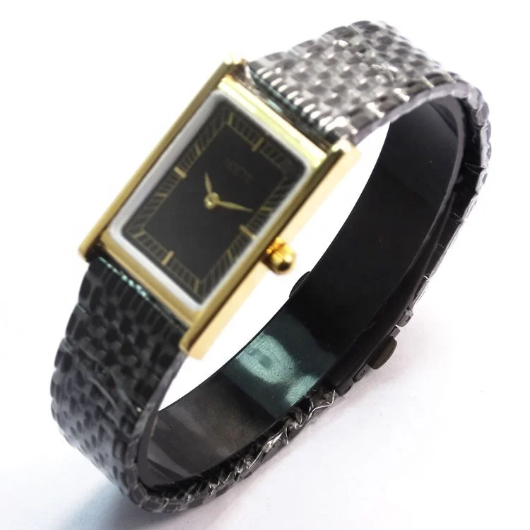 Strap Watches Men Watch Stainless Steel Crocodile Pattern Leather Unisex Alloy OEM Square Analog SAPPHIRE Crystal Buckle