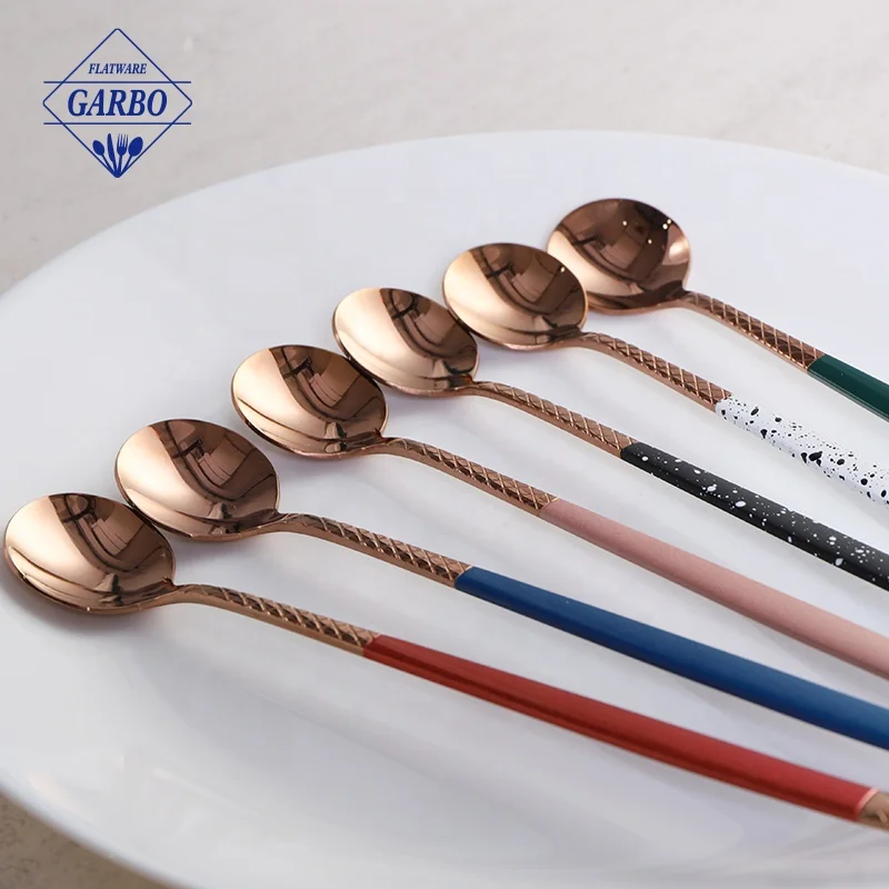 304 Stainless Steel Latte Spoon Long Handle Soup Spoons Ideal for Coffee Cafe Latte Cocktail Milkshake Cold Drink