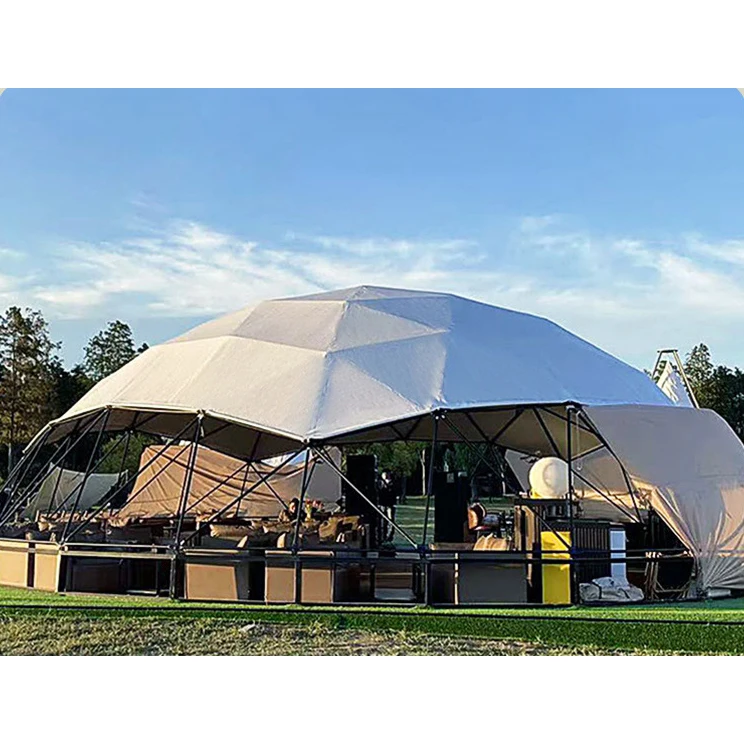 Outdoor Durable Heavy Duty Big Geodesic Dome Tent Glamping