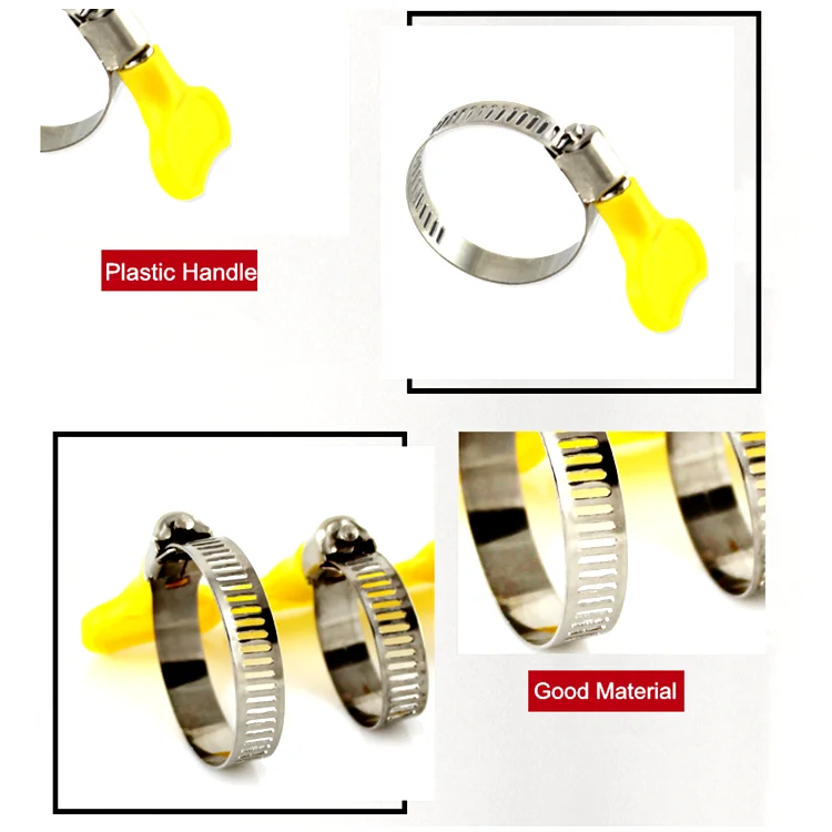 SS304 butterfly key adjustable turn key type hose clamp