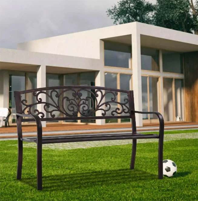 Cast iron patio furniture public park outdoor furniture bench modern garden long chair bench