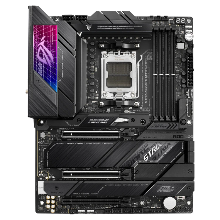ASUS ROG STRIX X670E-E GAMING WIFI Motherboard AMD Ryzen 7000 Series Desktop CPU with AMD X670 Chipset  Additional Cooling Kit