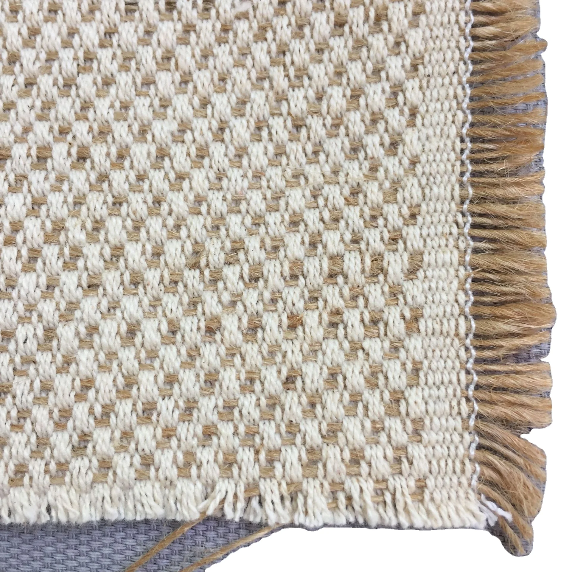 Jute Cotton Blend Fabric Jacquard Weave Fiber for Sofa Curtain Fabric Burlap Cotton Mixed Hessian Organic Hemp Fabric