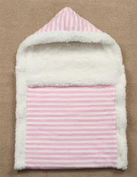 Newborn Knit Plush Receiving Blanket Stroller Wraps Warm Envelope Sleeping Bag
