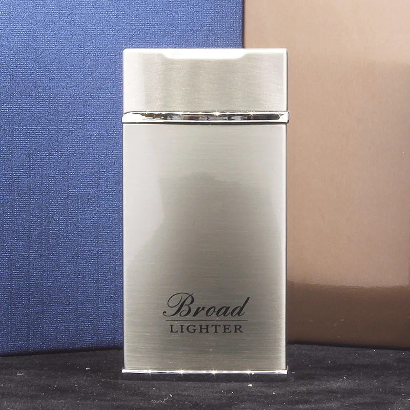 Classic metal gas lighter red flame windproof ultra-thin electroplating tang grass cigarette lighter