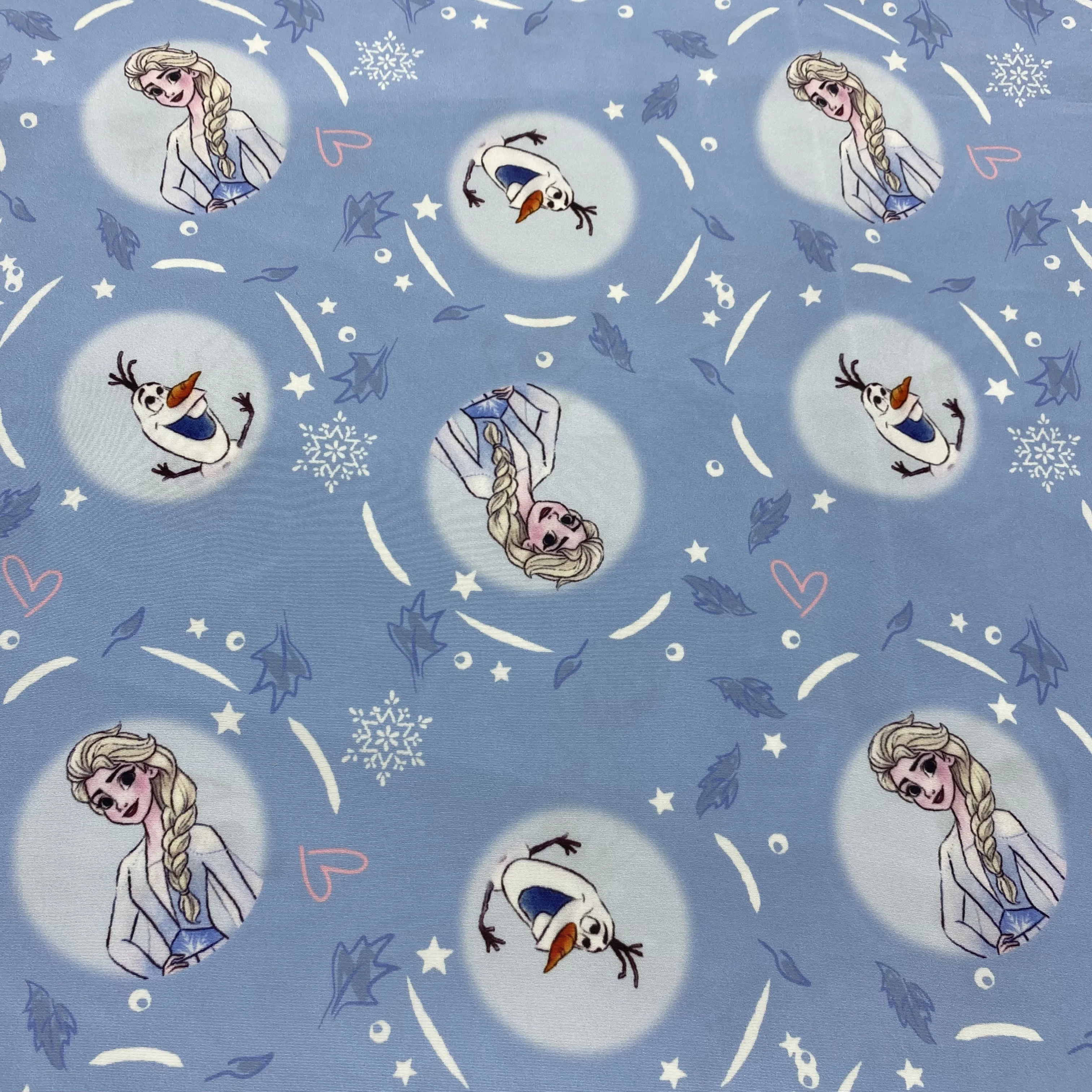 Customized Weft TPM Fake Faux Memory Digital Print 75D*75D Fabric Frozen Anna For Jacket