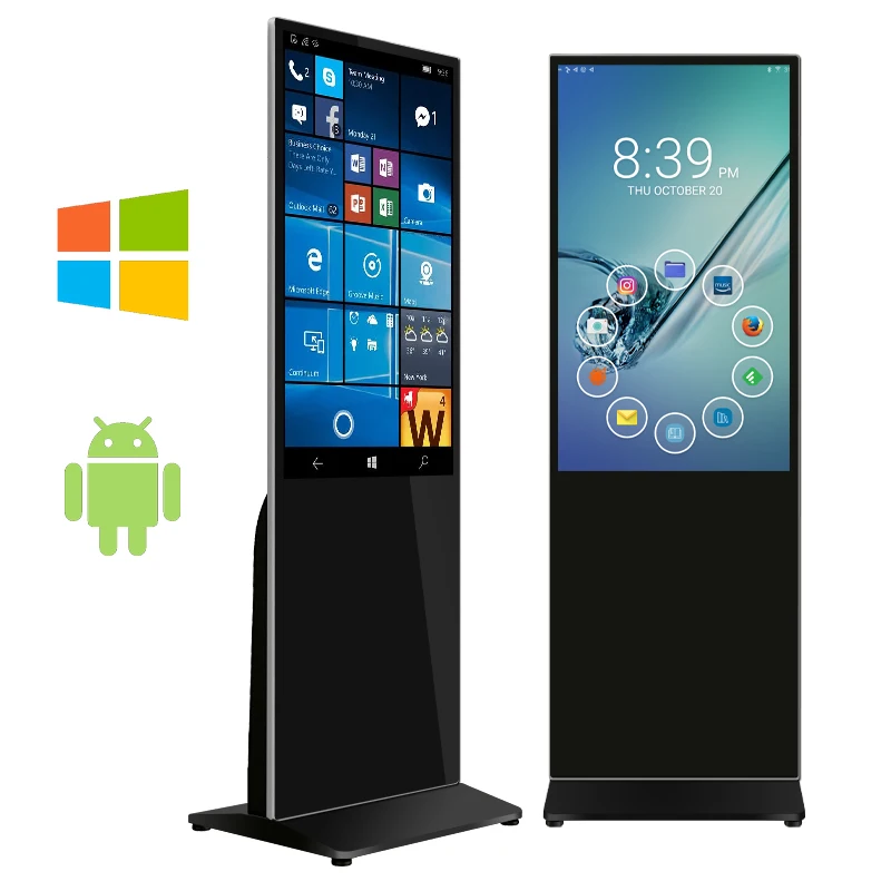 Digital Floor Standing Signage And Display Indoor Advertising Playing Equipment Lcd Screen Totem Kiosks