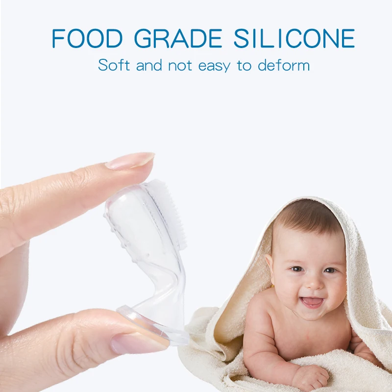 Eco Friendly Soft Bristle Newborns Toddler Silicone Baby Tooth Brush Baby Cartoon Silicone Teether Cleaner